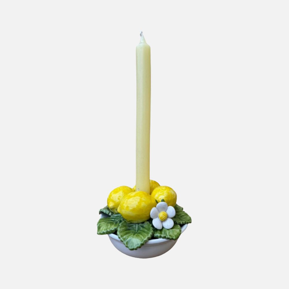 Lemon Collection Ceramic Taper Candle Holder