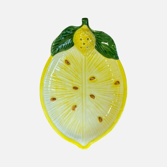 Lemon Collection Hand-Painted Ceramic Bread Plates – Set of 2