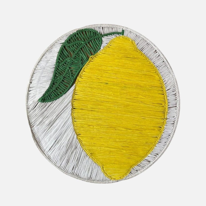Lemon Raffia Textiles Placemats  (38cm)