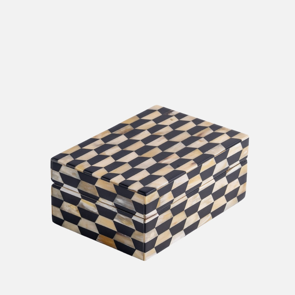 Luxury Wooden Box with Horn Detailing