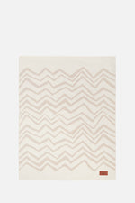 Graffiti Plaid in virgin wool 135x180 cm with chevron pattern