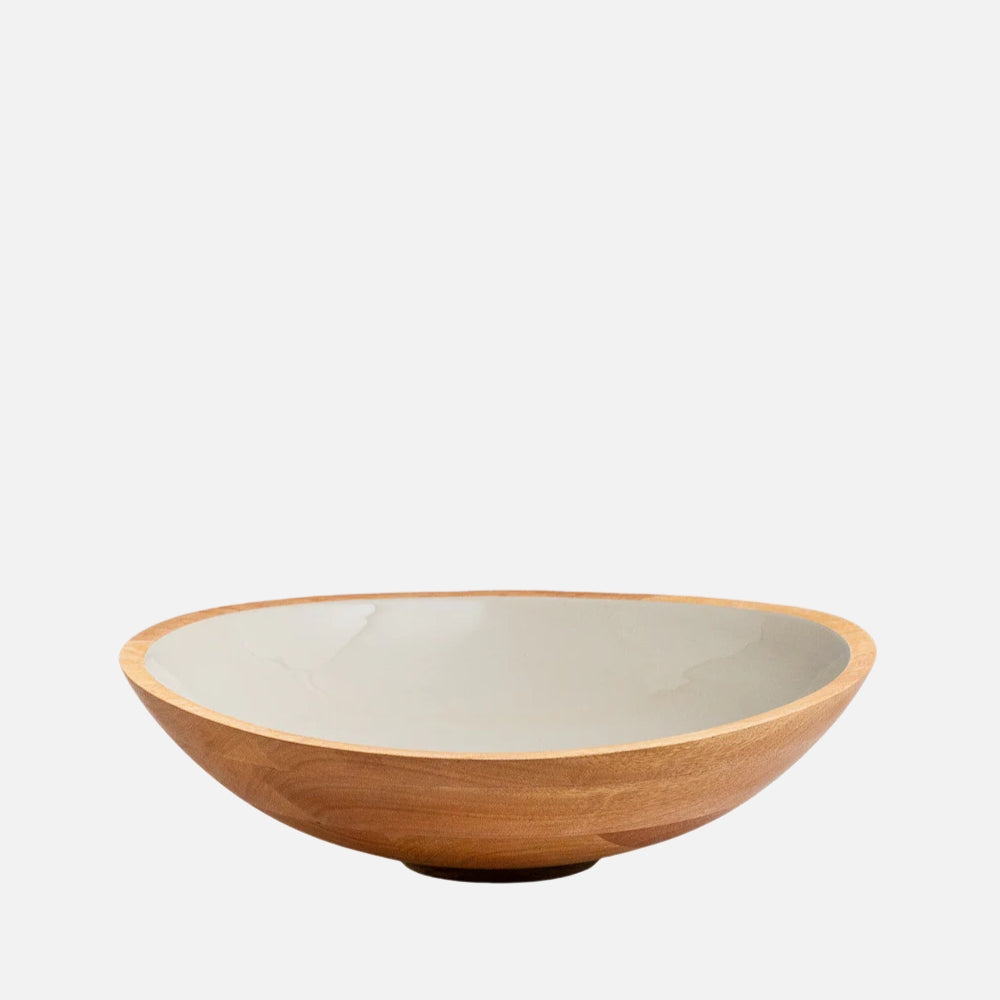 Madras Oversized Mango Wood Bowl – Taupe