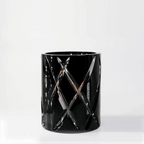 Hurricane Crystal Lamp Medium – Black Crystal Candle Holder