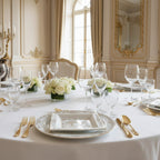 Medusa Gala Dish – White & Gold Porcelain Square Plate, 22 cm