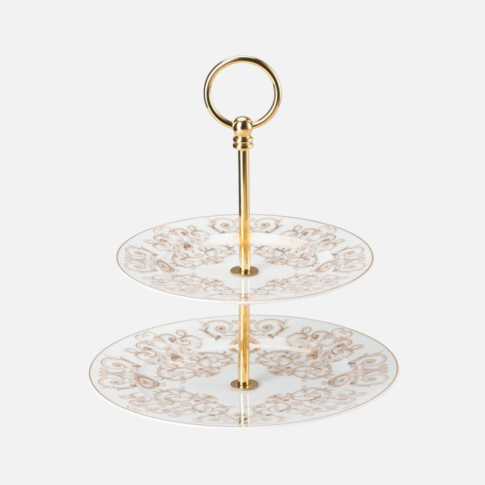 Medusa Gala 2-Tier Etagere – Small Porcelain Dessert Stand
