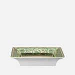 Medusa Garland Dish – Green Square Porcelain Plate, 18 cm