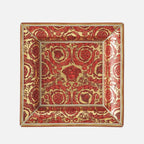 Medusa Garland Dish – Red Square Porcelain Plate, 18 cm