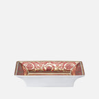 Medusa Garland Dish – Red Square Porcelain Plate, 18 cm