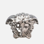 Medusa Grande Vase – Silver Porcelain, 21 cm
