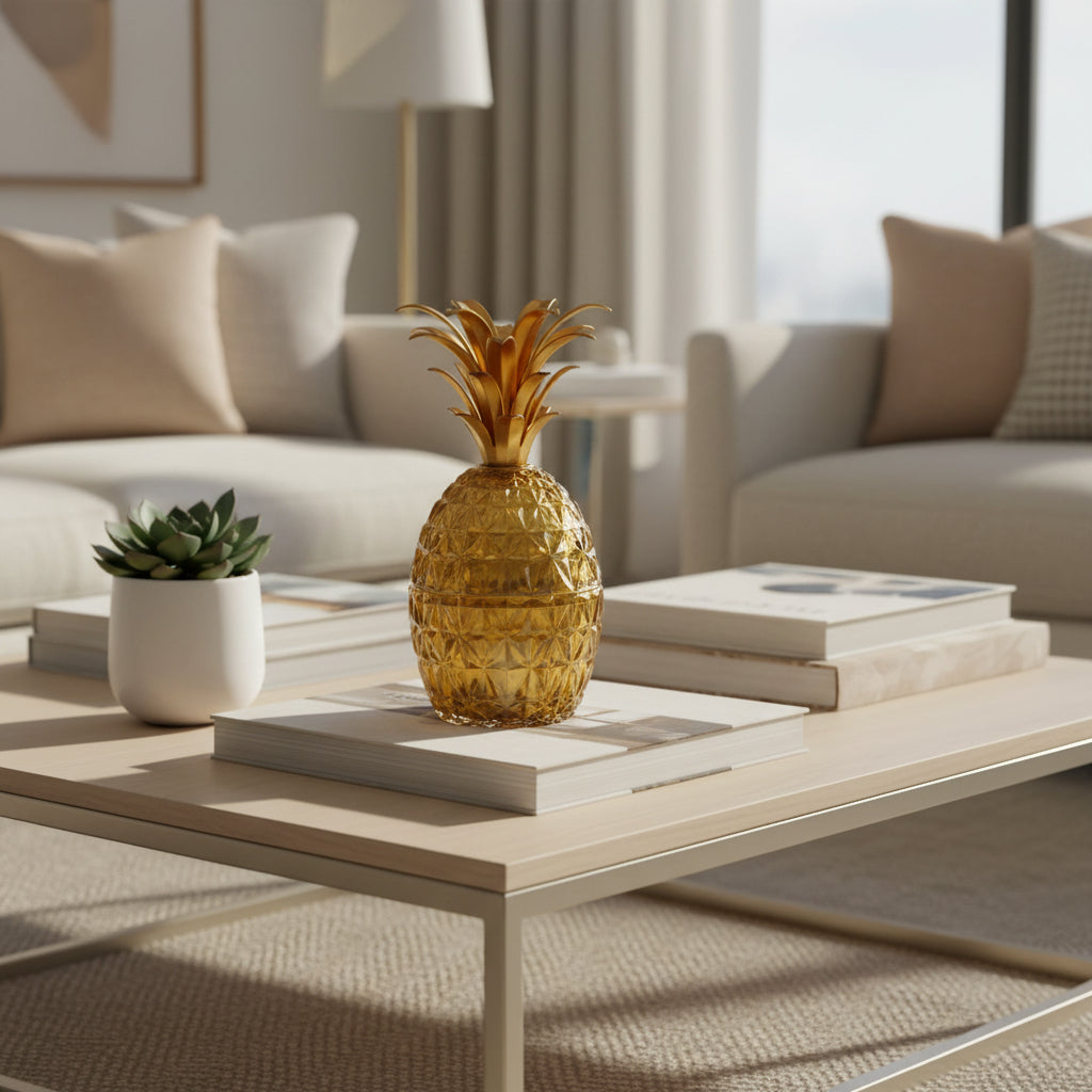 Melissa Cutlery Holder & Ice Bucket Acrylic Base Pineapple - Gold