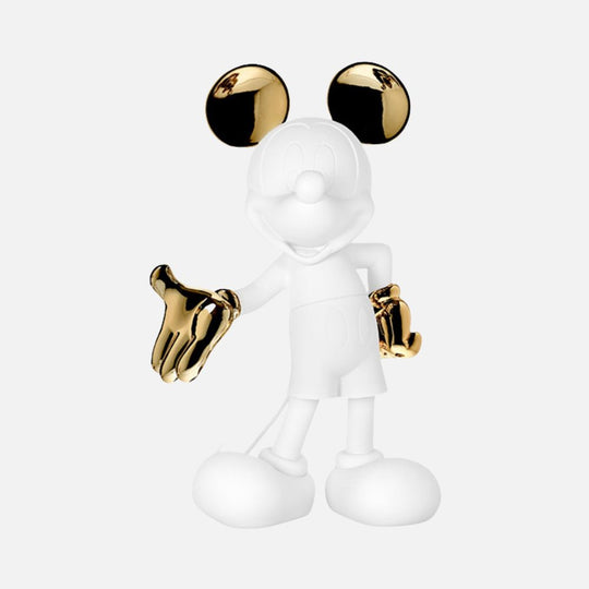 Mickey Welcome Bicolore Small Figurine - White/Gold