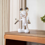 Mickey Welcome Bicolore Small Figurine - White/Gold