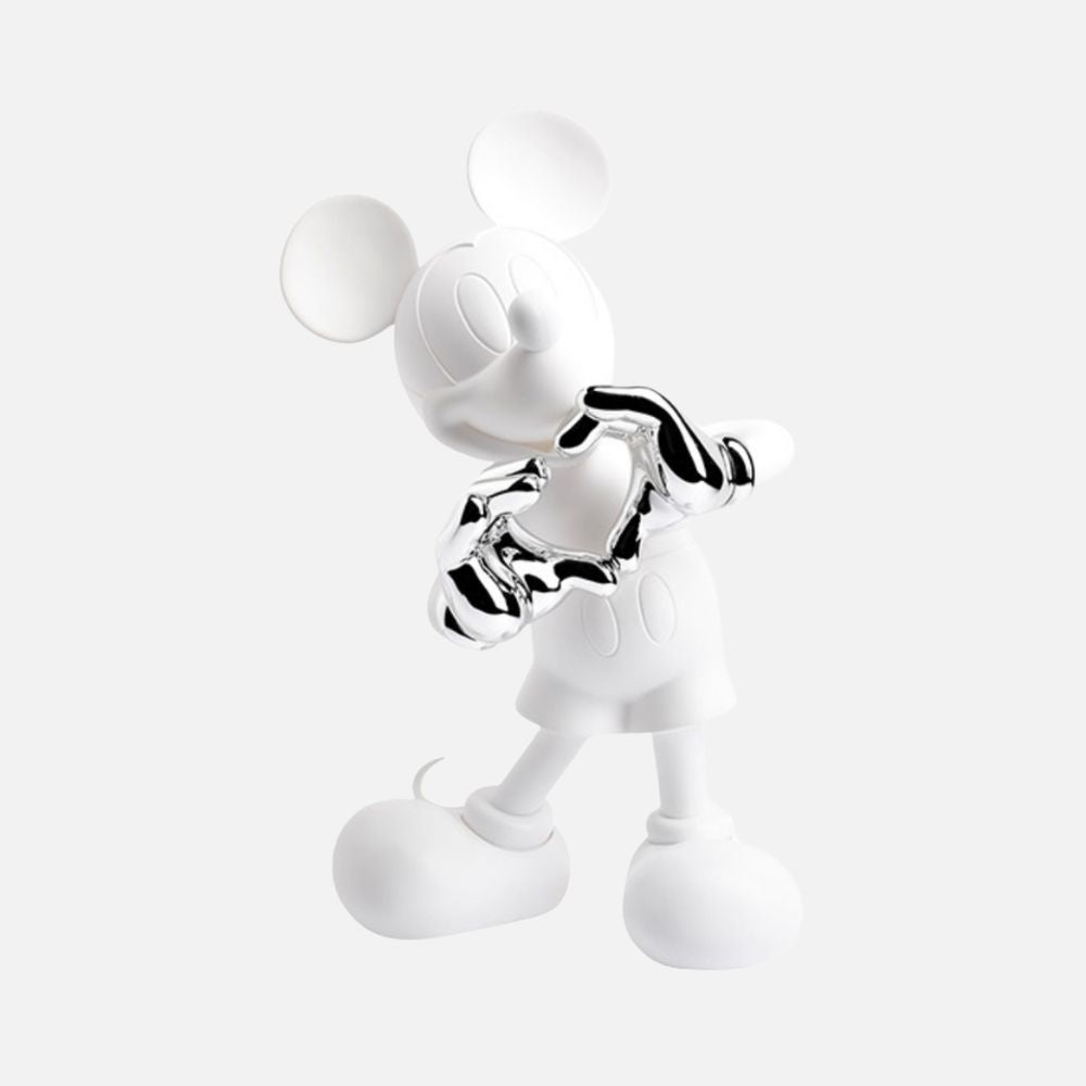 Mickey With Love Small Figurine - White/Silver