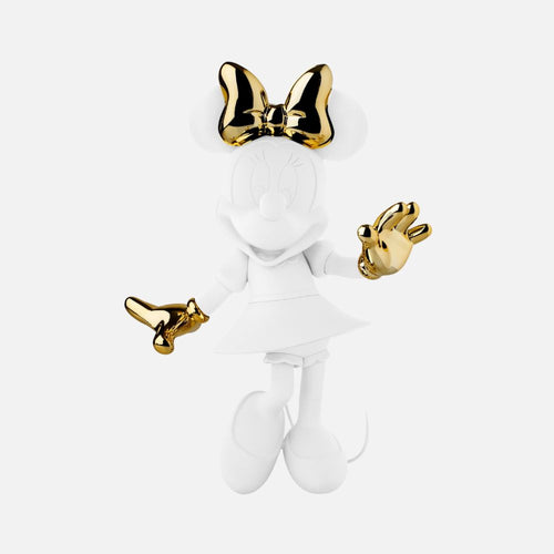 Minnie Welcome Bicolor Small Figurine - White/Gold