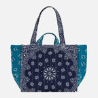 Call It Maxi Cabas Matelassé - Make Love & Peace Navy/ Pétrole Tote Bag