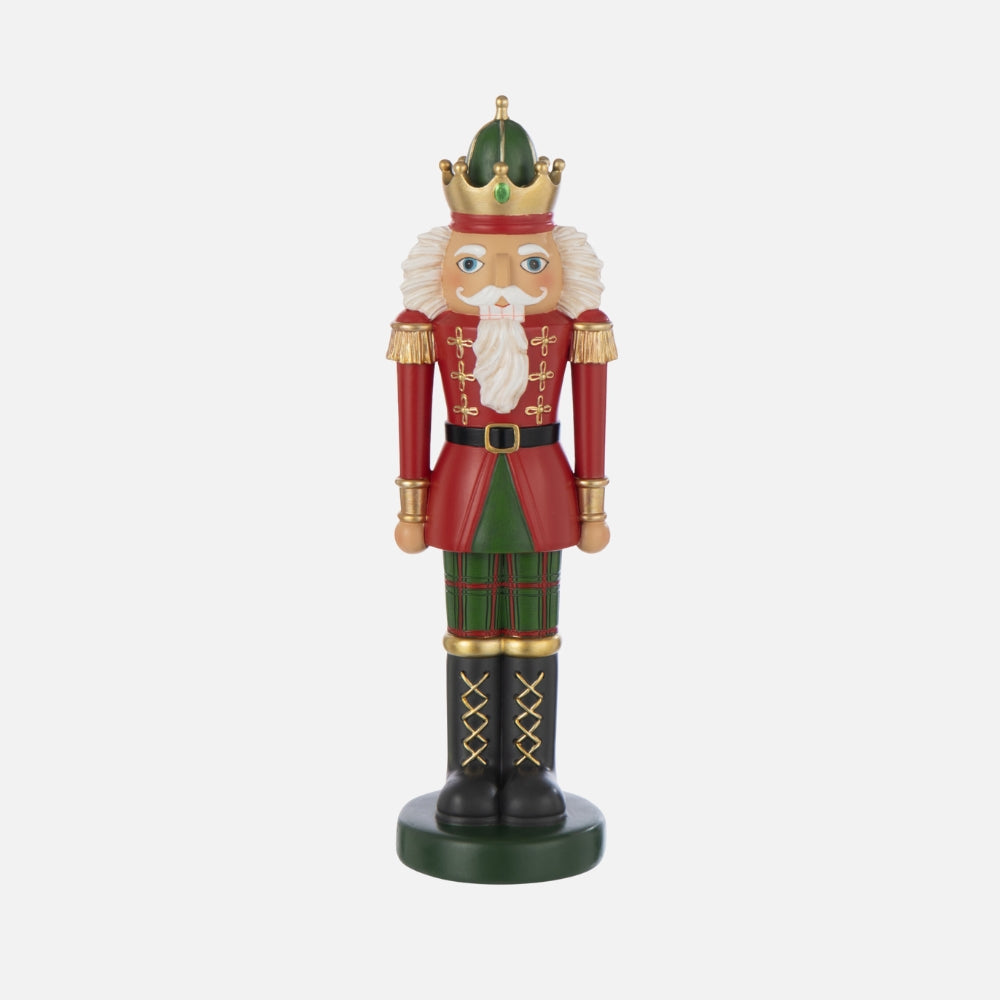 Large Red & Dark Green Nutcracker Figurine – Decorative Christmas