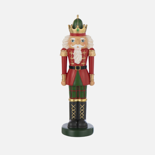 Large Red & Dark Green Nutcracker Figurine – Decorative Christmas