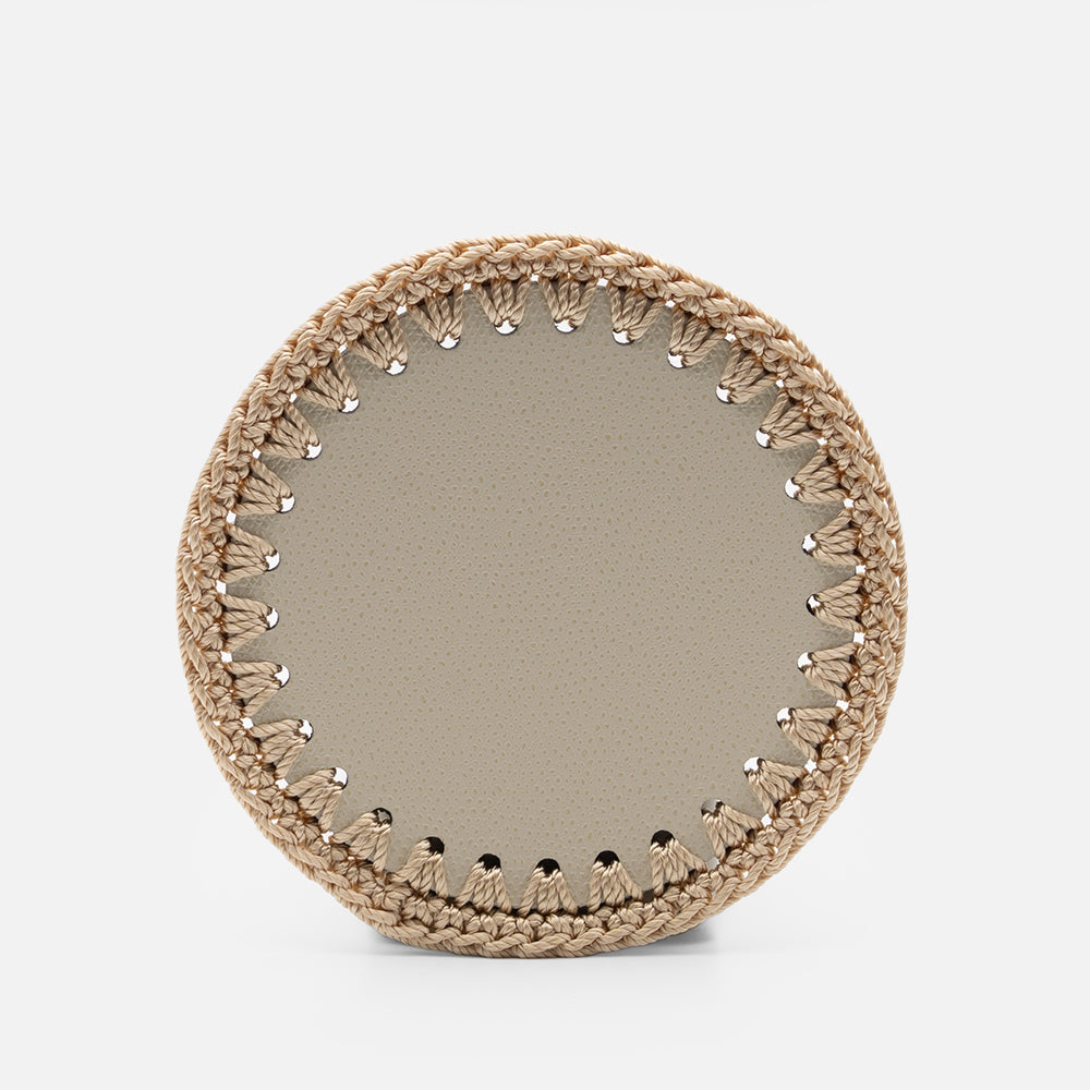 Rochelle Leather &amp; Crochet Coasters Set of 6 (Ivory)