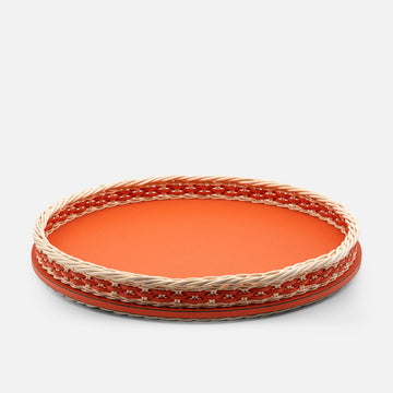 Orsay Rattan Round Tray Mango (Large)