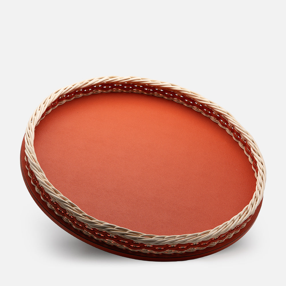 Orsay Rattan Round Tray Mango (Large)