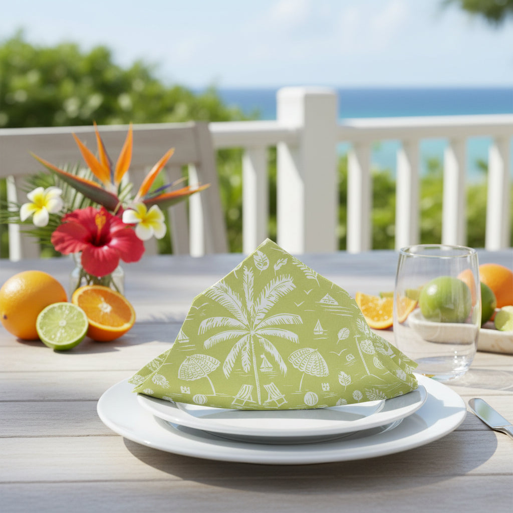 Palms And Parasols Key Lime Luncheon Napkins