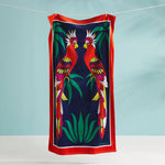 Parrots Beach Towel – Tropical Cotton Velour