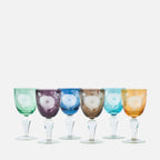 Peony Multicolour Wine Glasses – Set of 6