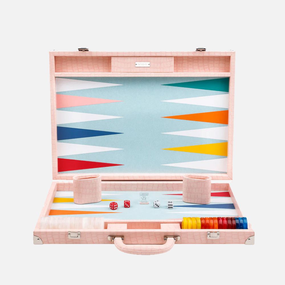 Pink Crocodile Large Backgammon