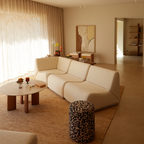 Mobile – Cotton Jacquard Leopard Round Footstool