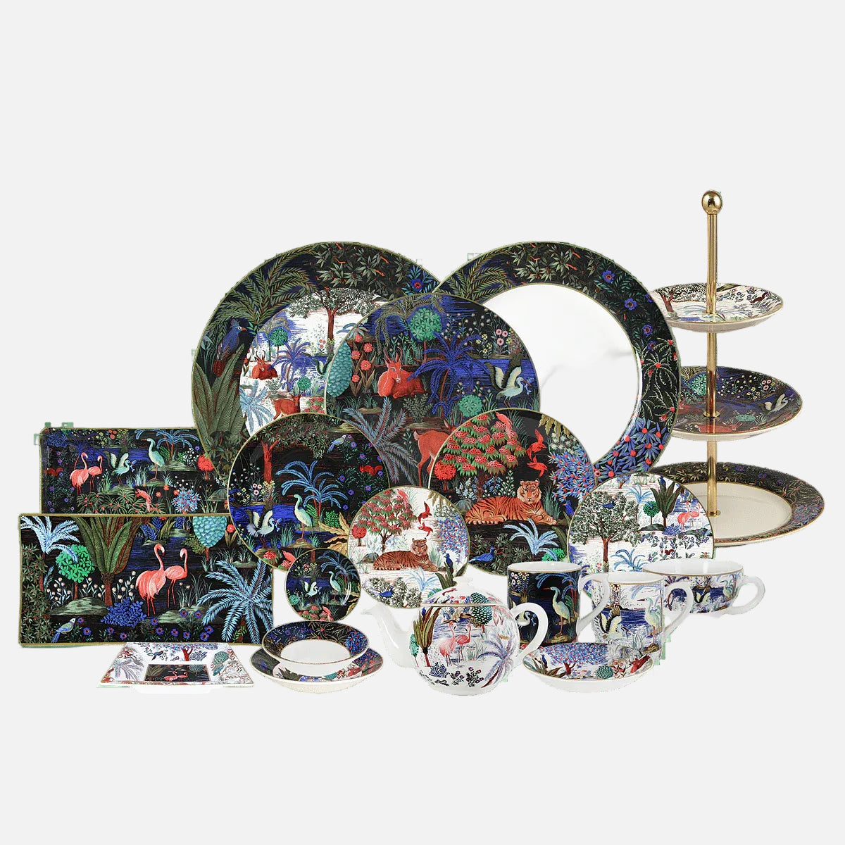 Set of 2 Tea Cups & Saucers - The Palace Garden