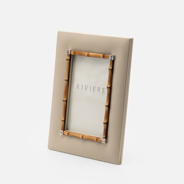 Riviere Bice Leather Frame with Chrome Details & Bamboo Trim (Small)