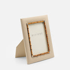 Bice Leather Frame with Chrome Details & Bamboo Trim (Medium)