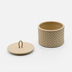 Jana Handwoven Round Box Smooth Leather
