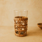Rattan Cage Highball Glass – Handwoven Wicker