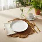 Rattan Scalloped Round Placemat in Natural - 1 Placemat