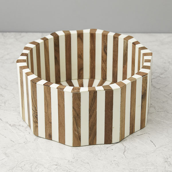 Lyra Inlay Decorative Bowl – Acacia Wood