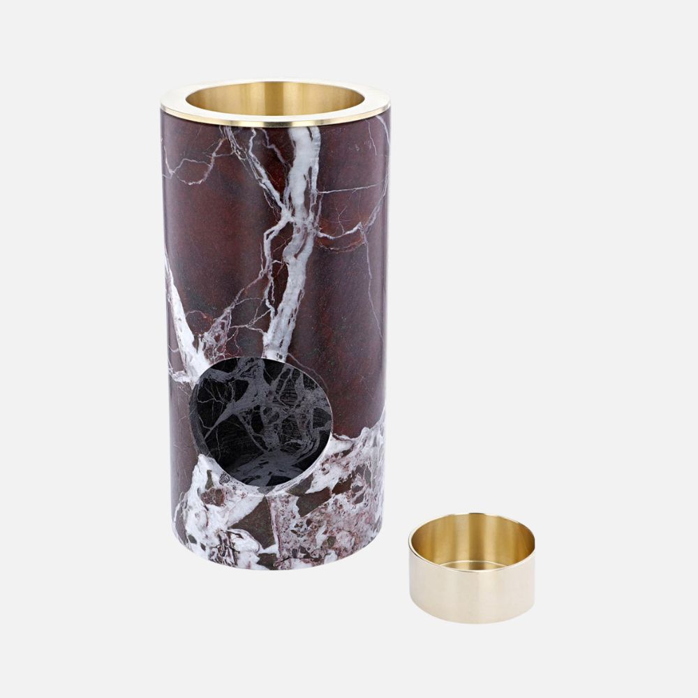 Rosso Levanto Oil Burner – Brass Bowl &amp; Tealight Base
