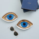 Eye Trinket Tray - Blue & Gold Porcelain