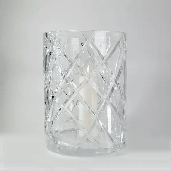 Hurricane Crystal Lamp Large – Clear Hand-Cut Crystal