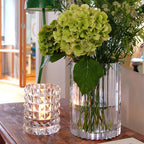 Hurricane Crystal Lamp Medium – Stud Clear Candle Holder