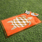 Turtle Beach Towel - Gold & Orange Geometric