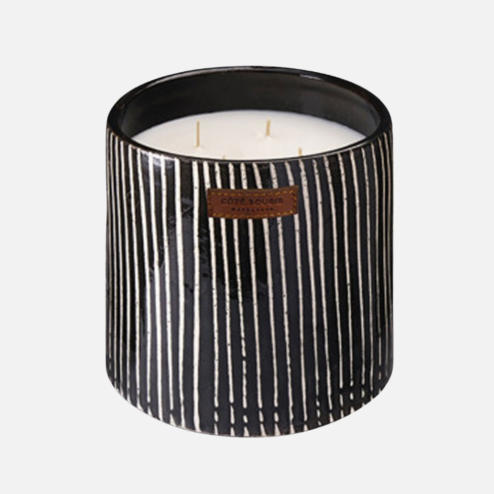 Hand-painted ceramic scented candle Zebra Stripe ( M )