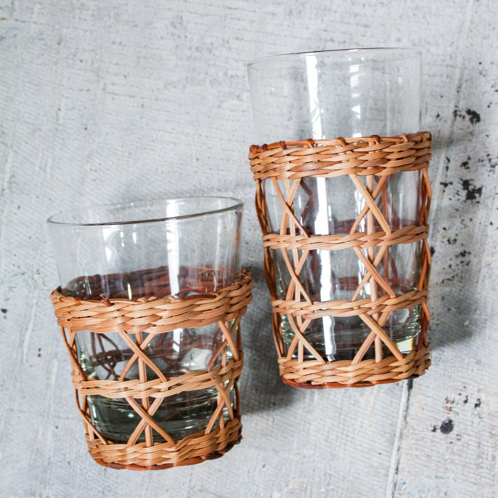 Seagrass Rattan Wide Cage Tumbler – Handwoven Accent