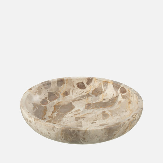 Serving Bowl Marble Beige – Large Round Stone Bowl 35 cm