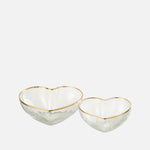 Set of 2 Heart Apero Glass Dishes – Decorative Serving Bowls