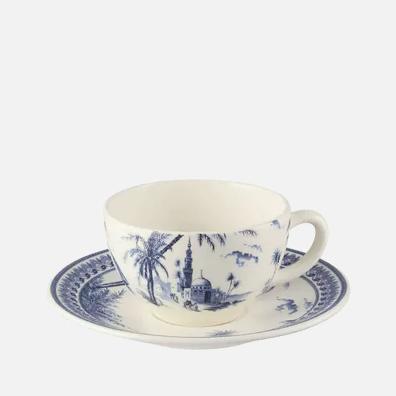 Set of 2 Tea Cups & Saucers - Blue Mismatched (16 cl x Ø 15.2cm)