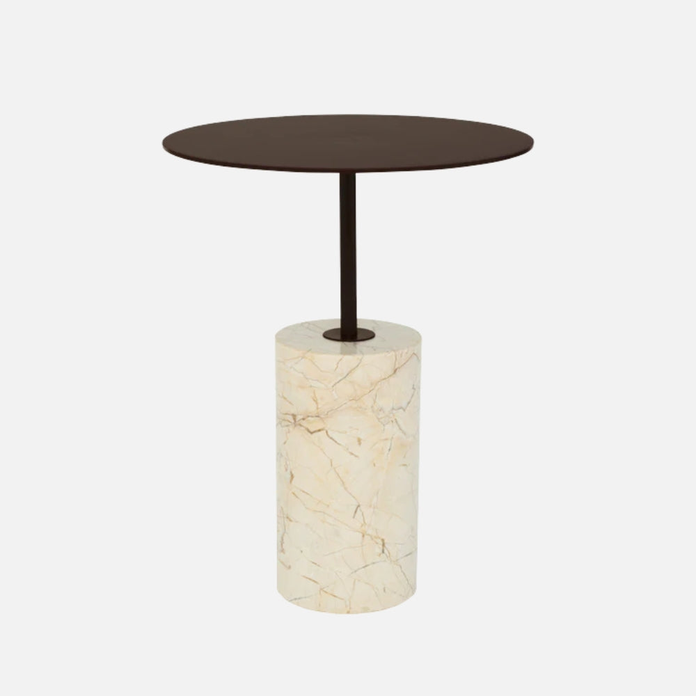 Side Table Macy B – Beige Marble & Metal