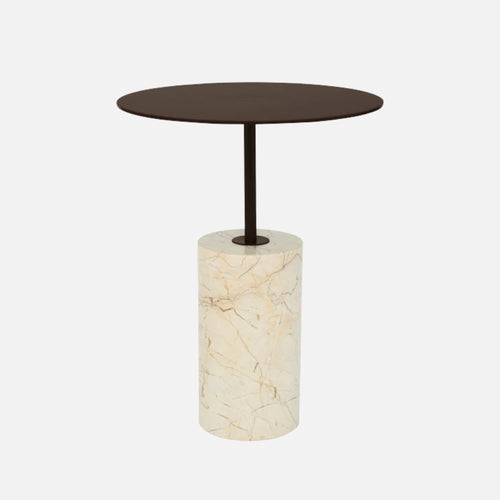 Side Table Macy B – Beige Marble & Metal