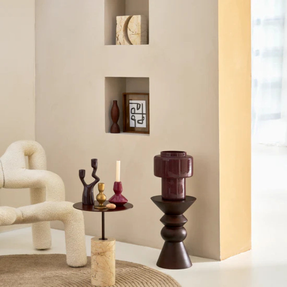 Side Table Macy B – Beige Marble & Metal