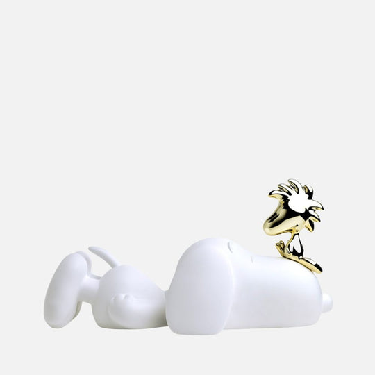 Snoopy & Woodstock Small Figurine - White/Gold